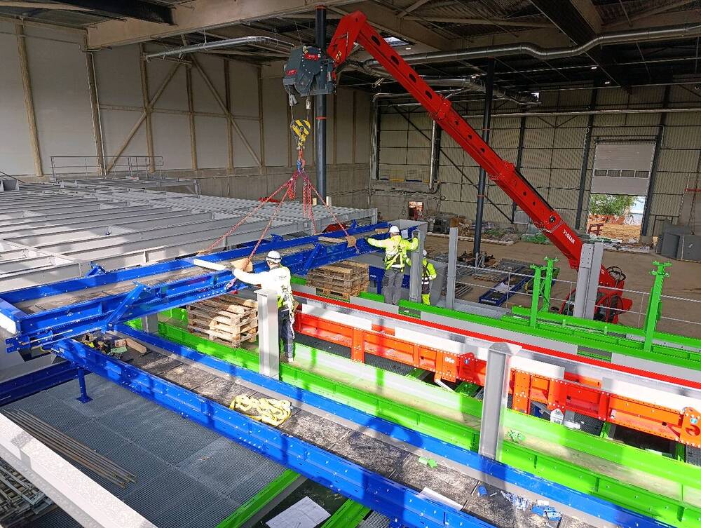 Montáž linky na třídění odpadu