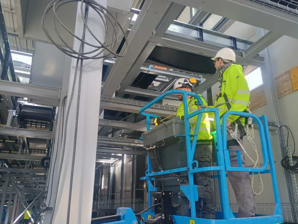 Montáž linky na třídění odpadu