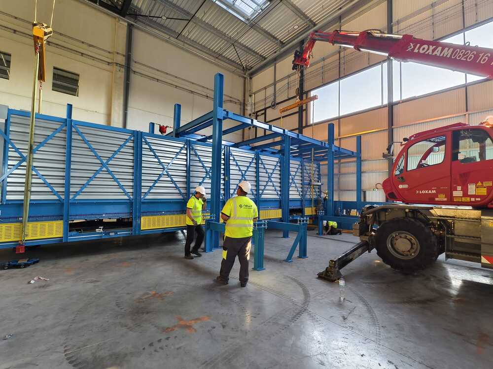 Montáž linky na třídění odpadu