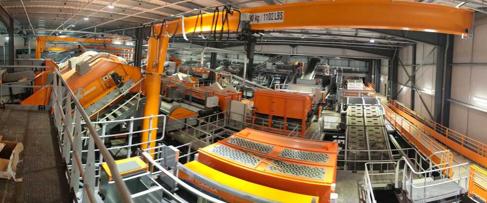 Montáž linky na třídění odpadu